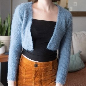 Zara baby blue fuzzy sweater